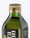 0.5L Green Glass Olive Oil Bottle Mockup - Halfside view (High-Angle)