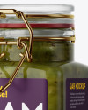 100ml Glass Kiwi Jam Jar w/ Clamp Lid Mockup - Halfside View