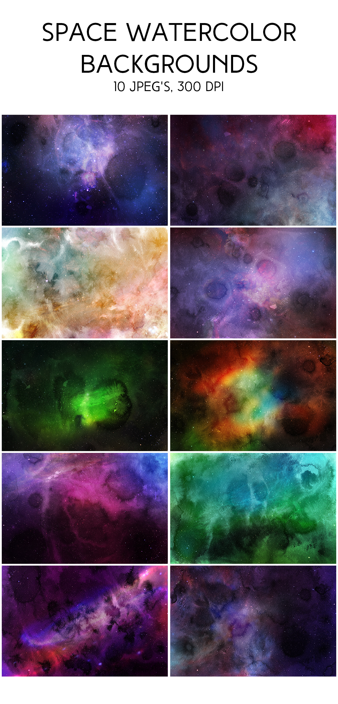 Space Watercolor Backgrounds Space Watercolor Backgrounds