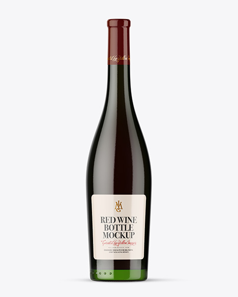 Red Wine Bottle Mockup