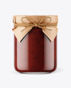 Glass BBQ Sauce Jar with Paper Cap Mockup