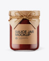 Glass BBQ Sauce Jar with Paper Cap Mockup