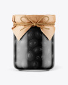 Glass Black Olives Jar with Paper Cap Mockup