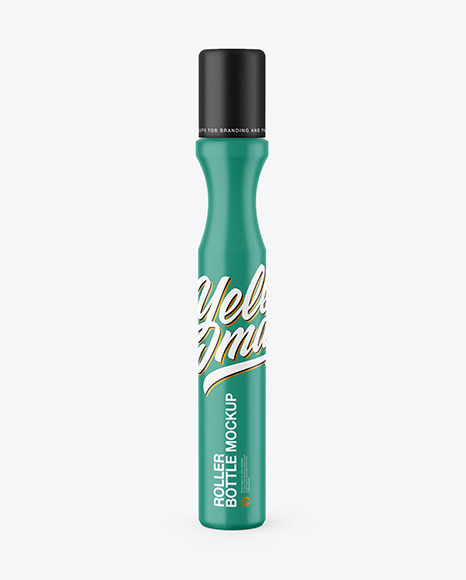 Matte Сosmetic Roller Bottle Mockup - 10ml+Metallized+Roller+Bottle+Mockup