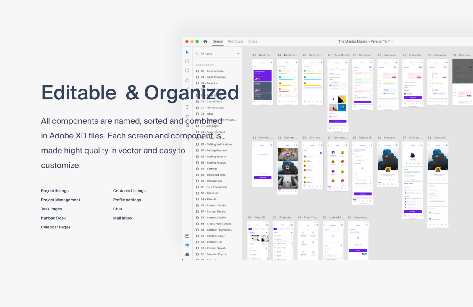 The Mantra Mobile UI Kit - Project Management