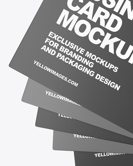 Five Business Cards Mockup