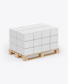 Wooden Pallet With Paper Boxes Mockup