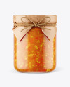 Glass Sweet and Sour Sauce Jar with Paper Cap Mockup