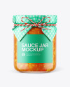 Glass Sweet and Sour Sauce Jar with Paper Cap Mockup