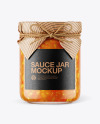 Glass Sweet and Sour Sauce Jar with Paper Cap Mockup