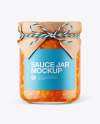 Glass Sweet and Sour Sauce Jar with Paper Cap Mockup