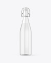 Clear Glass Bottle with Clamp Lid Mockup