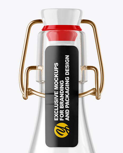 Clear Glass Bottle with Clamp Lid Mockup Clear Glass Bottle with Clamp Lid Mockup