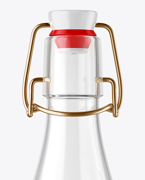 Clear Glass Bottle with Clamp Lid Mockup Clear Glass Bottle with Clamp Lid Mockup
