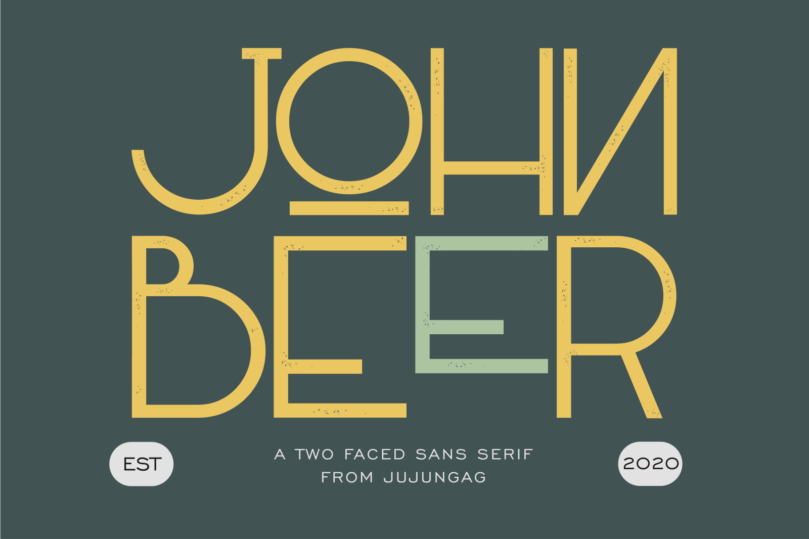 John Beer Two Faced Display Font John Beer Two Faced Display Font