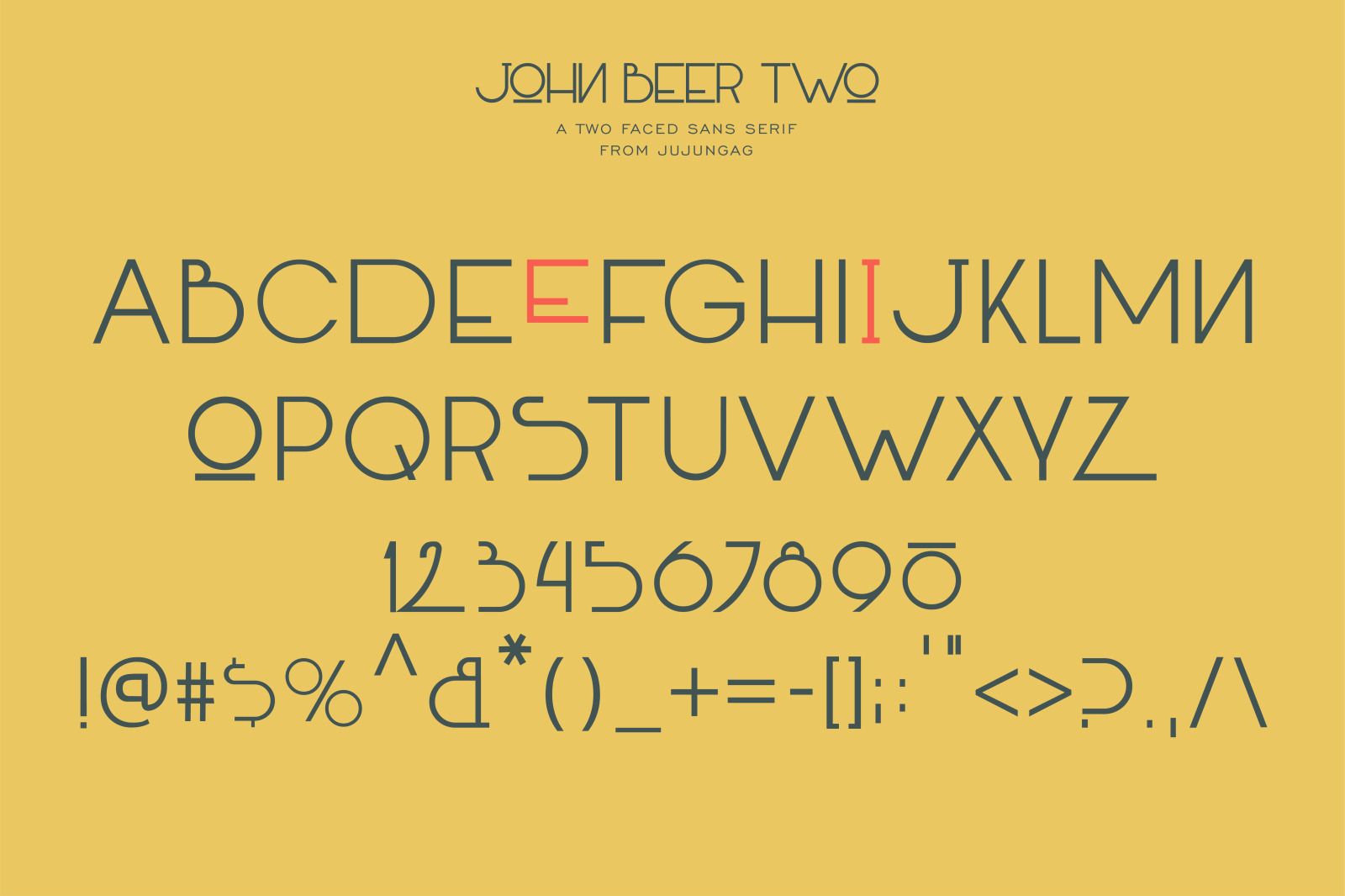 John Beer Two Faced Display Font John Beer Two Faced Display Font