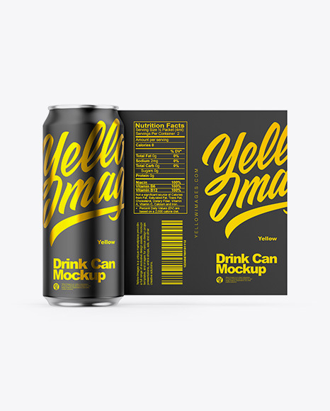 Glossy Metallic Can W/ Matte Finish Mockup Glossy Metallic Can W/ Matte Finish Mockup