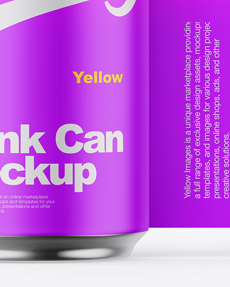 Glossy Metallic Can W/ Matte Finish Mockup Glossy Metallic Can W/ Matte Finish Mockup