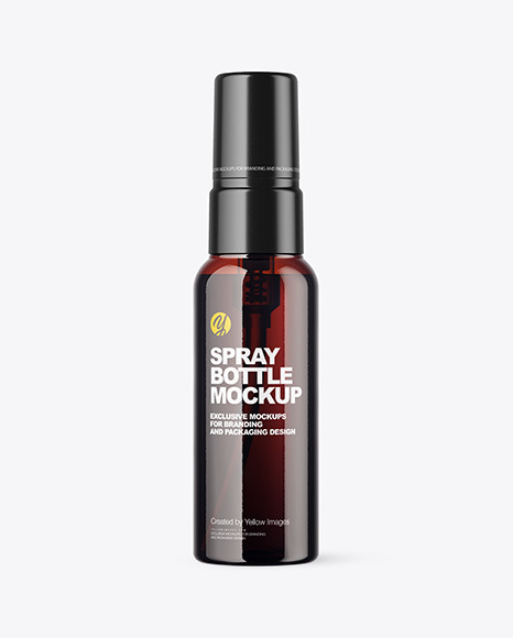 Amber Spray Bottle Mockup