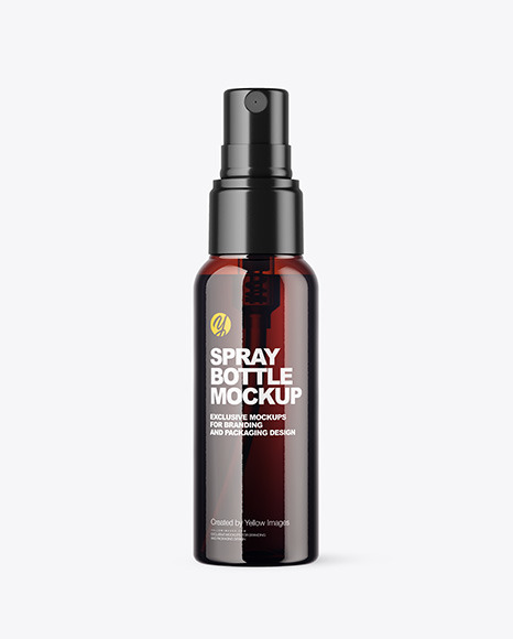 Amber Spray Bottle Mockup