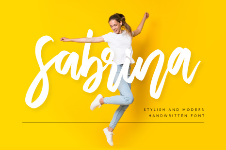 Sabrina Handwritten Font - Yellow font