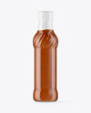 Glass Bottle with Chili Sauce Mockup