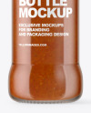 Glass Bottle with Chili Sauce Mockup