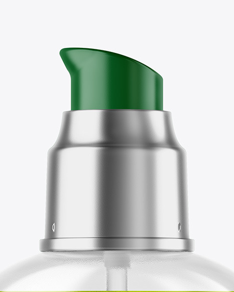 Clear Cosmetic Bottle with Pump Mockup