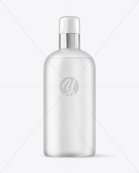 Frosted Cosmetic Bottle with Pump Mockup