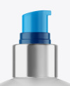 Frosted Cosmetic Bottle with Pump Mockup