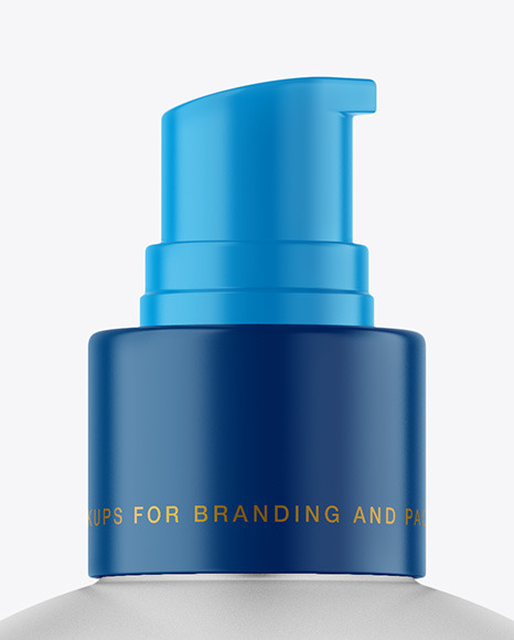 Frosted Cosmetic Bottle with Pump Mockup
