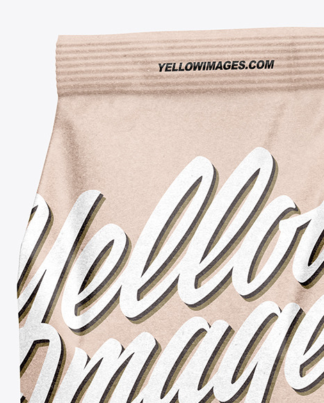 Kraft Food Bag Mockup – Half Side View