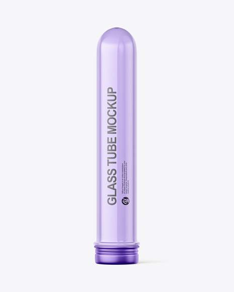 Glossy Tube With Skrew Cap Mockup - Front View