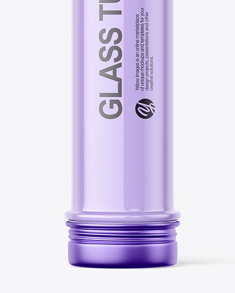 Glossy Tube With Skrew Cap Mockup - Front View