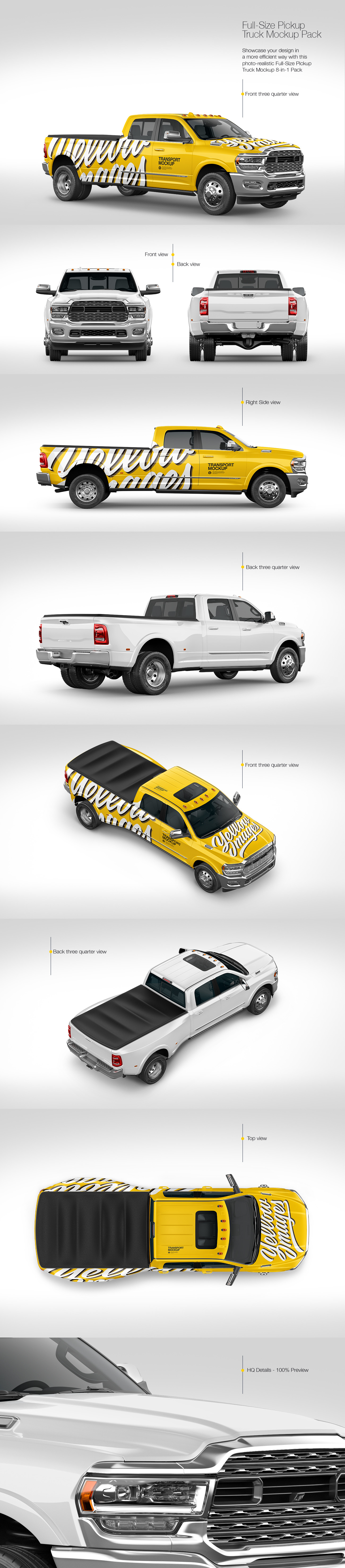 Pickup Truck Mockup Pack