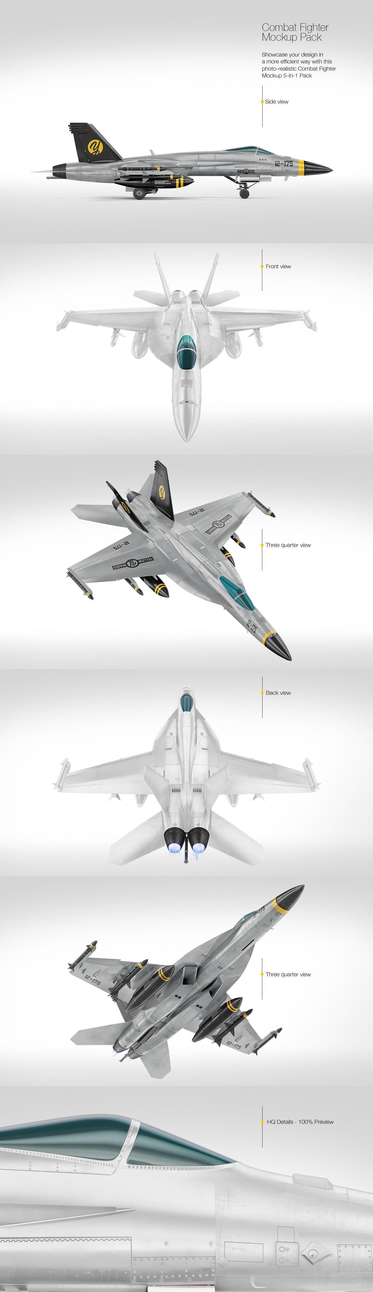 Combat Fighter Mockup Pack Combat Fighter Mockup Pack