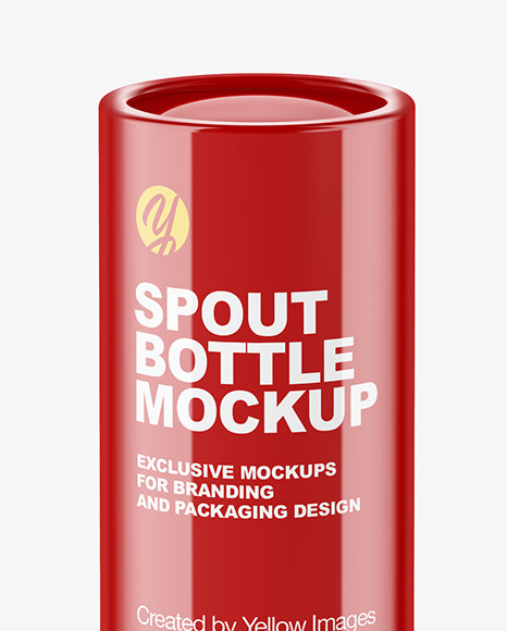 Glossy Spout Bottle Mockup