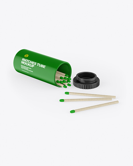 Matte Matches Tube Mockup - Fireman+matches