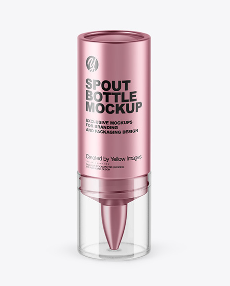 Matte Metallic Spout Bottle Mockup - Matte+Metallic+Bottle+Mockup+High+Angle+Shot+In+Bottle+Mockups