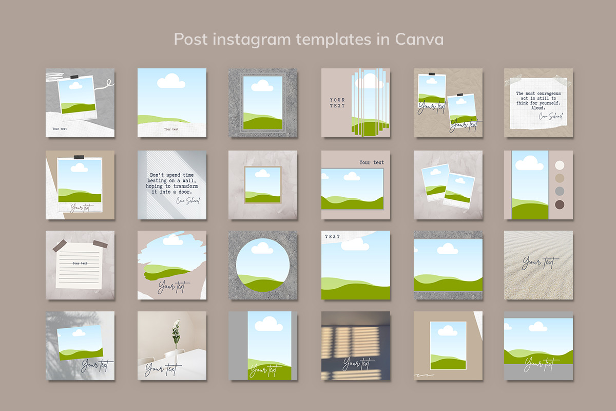 Canva Instagram Templates &#034;MOKKA&#034;. Social Media Bundle Templates Social Media Instagram