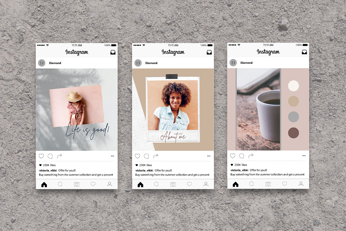 Canva Instagram Templates &#034;MOKKA&#034;. Social Media Bundle Templates Social Media Instagram