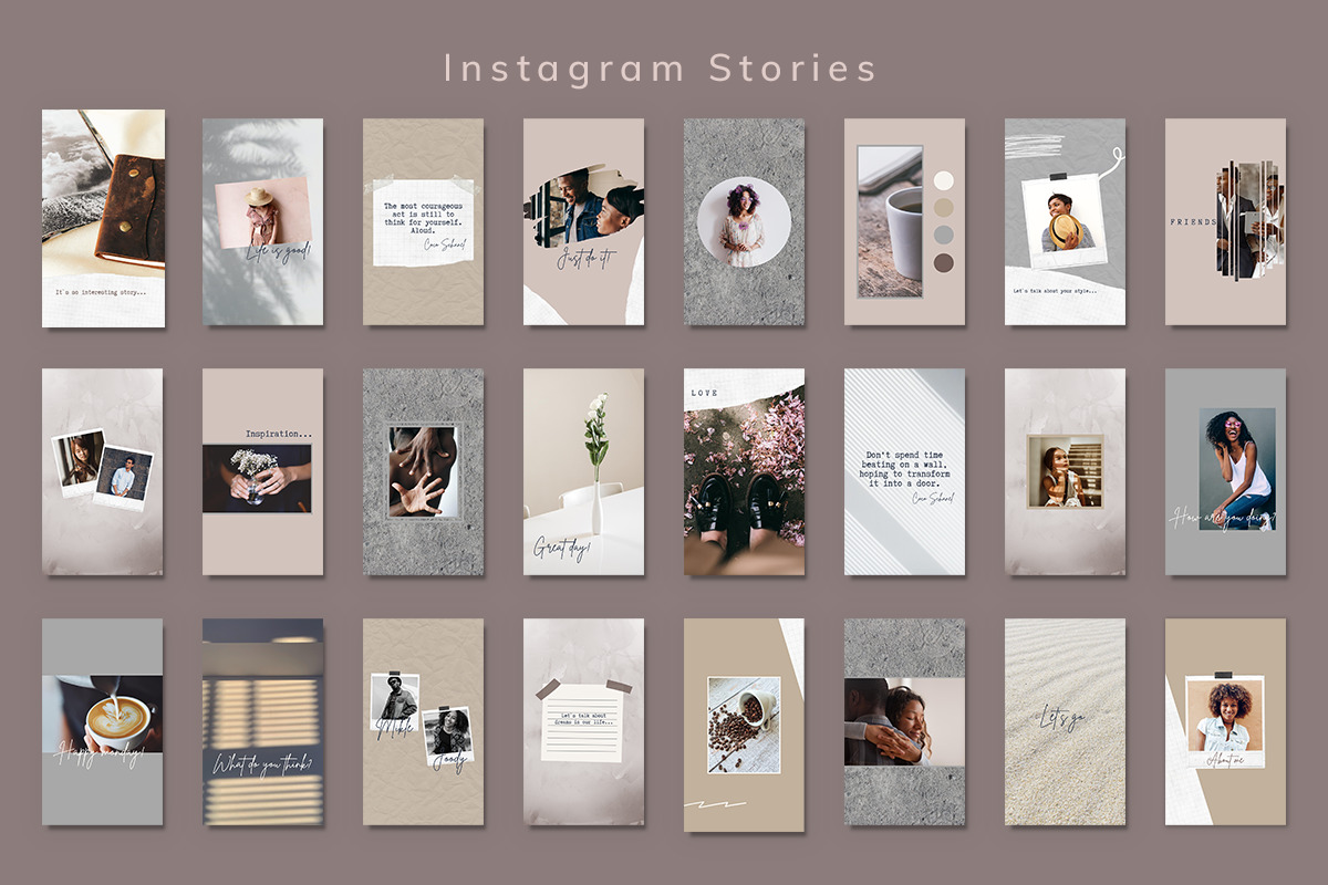 Canva Instagram Templates &#034;MOKKA&#034;. Social Media Bundle Templates Social Media Instagram