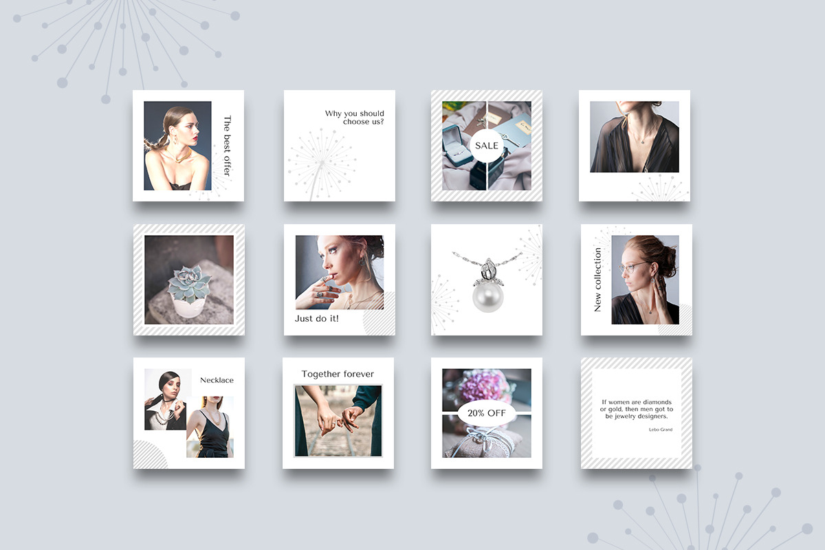 Elegant Canva Instagram Templates "Dandelions" Elegant Canva Instagram Templates "Dandelions"