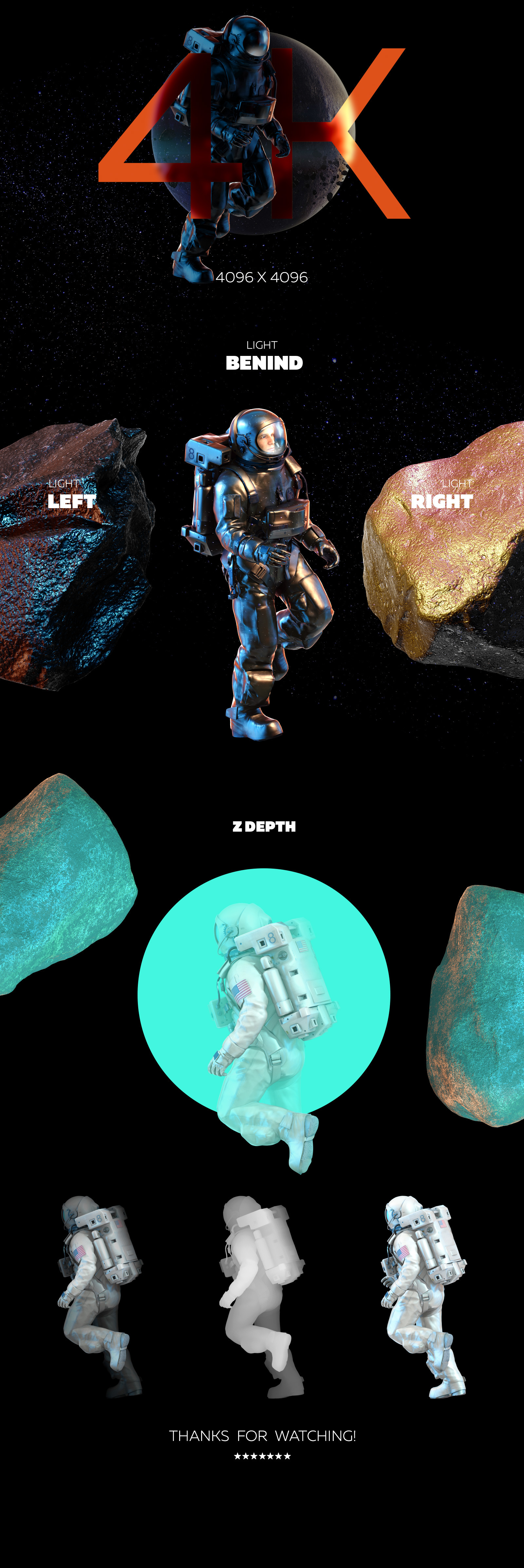 3D Mockup Space Astronaut #03