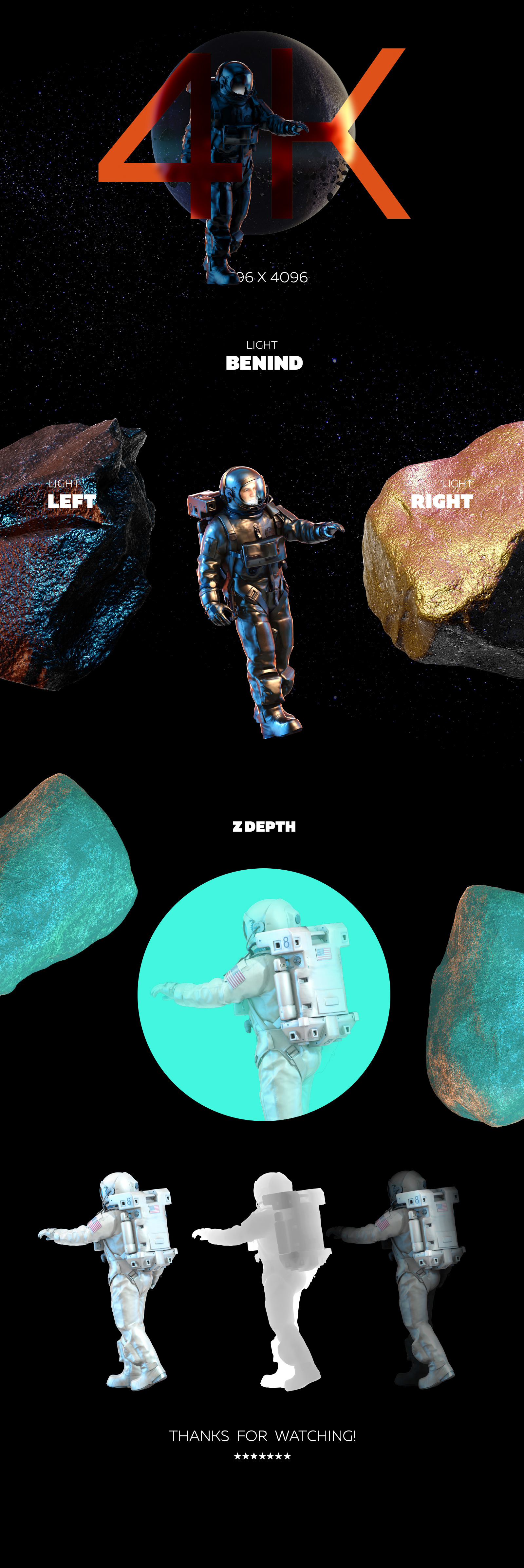 3D Mockup Space Astronaut #3.1 3D Mockup Space Astronaut #3.1