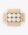 Opened Kraft Box With Paper Tubes Mockup