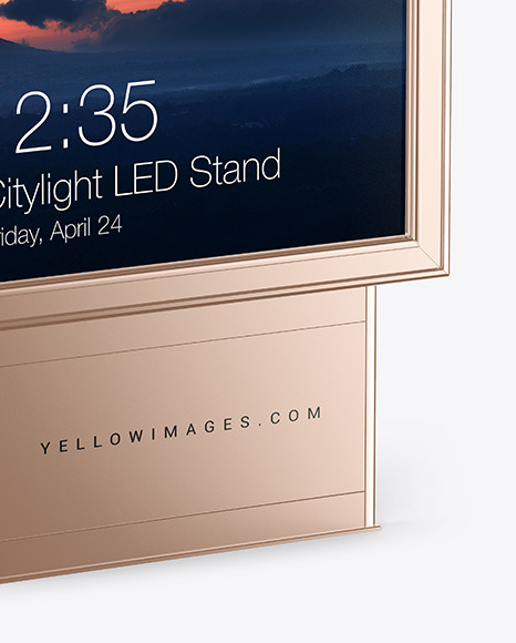 Citylight Metallic LED Stand Mockup