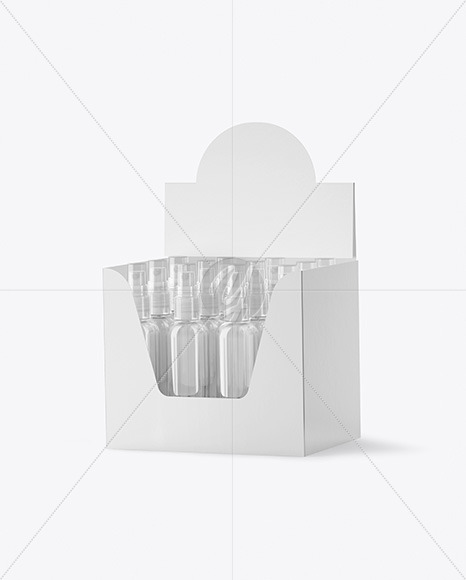 Display Box with Clear Spray Bottles Mockup