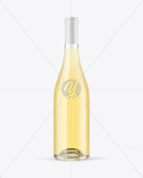 Clear Glass White Wine Bottle Mockup