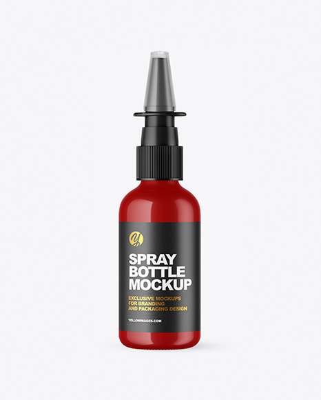 Glossy Nasal Spray Bottle Mockup - Packreate+Nasal+Spray+Glossy+Bottle+Mockup